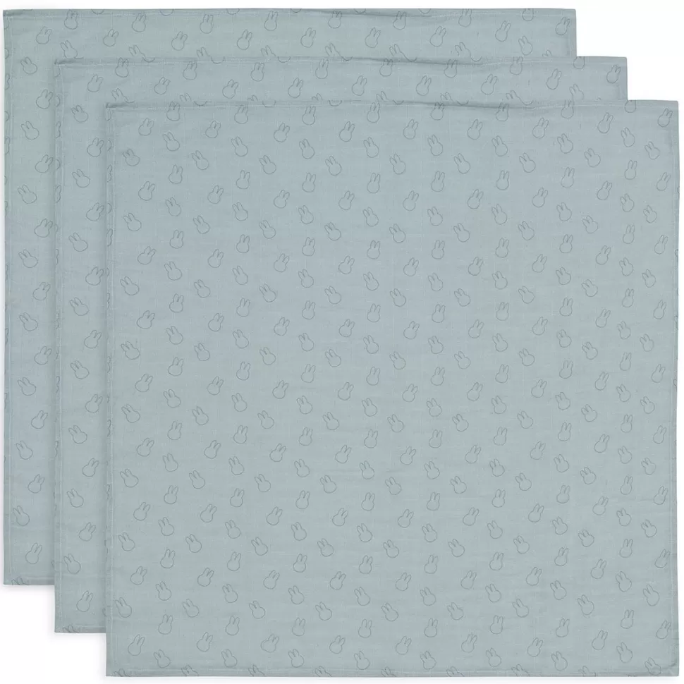 Jollein Textile>Lot de 3 Petits Langes Gaze de Coton - Miffy Silhouettes Sea Green