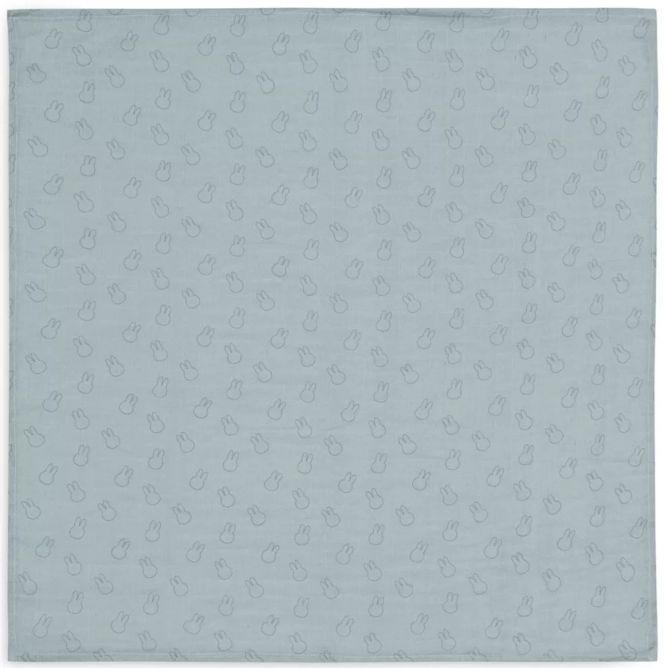 Jollein Textile>Lot de 3 Petits Langes Gaze de Coton - Miffy Silhouettes Sea Green