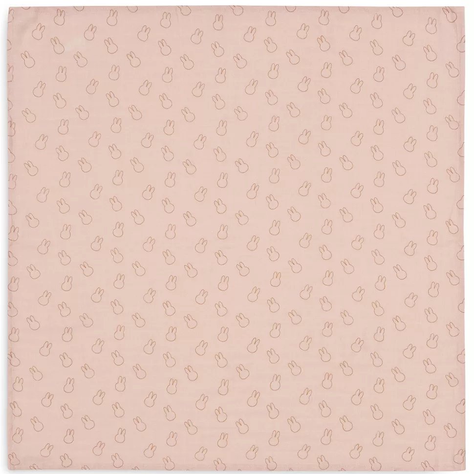 Jollein Textile>Lot de 3 Petits Langes Gaze de Coton - Miffy Silhouettes Wild Rose