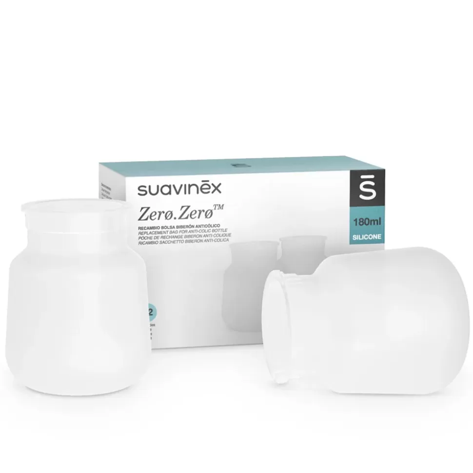 Suavinex Biberonnerie>Lot de 2 Poches de Rechange Biberon Anti-Colique Zerø.Zerø - 180 ml