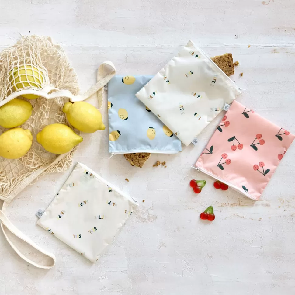 LÄSSIG Repas>Lot de 2 Pochettes à Snack Happy Fruits - Citron