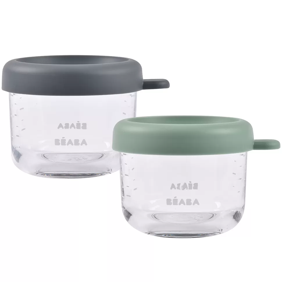 BÉABA Repas>Lot de 2 Portions Verre 150 ml - Sage Green & Mineral
