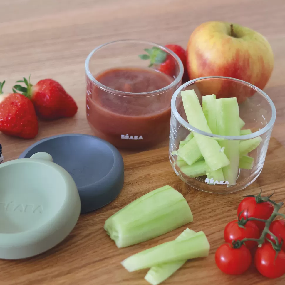 BÉABA Repas>Lot de 2 Portions Verre 150 ml - Sage Green & Mineral