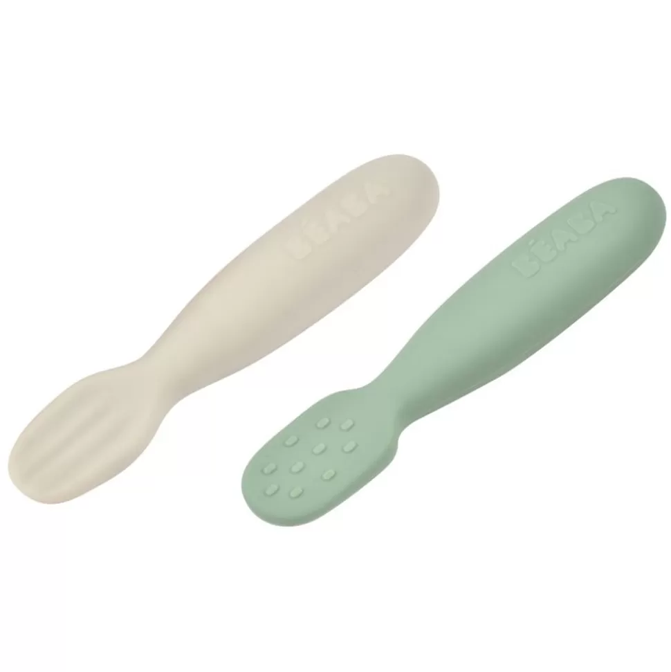 BÉABA Repas>Lot de 2 Pré-cuillères - Velvet Grey & Sage Green