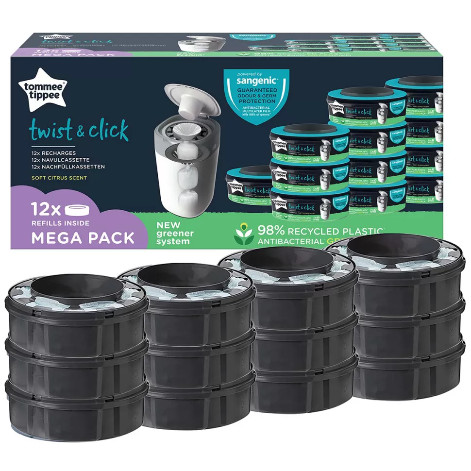 Tommee Tippee Couche>Lot de 12 Recharges Twist & Click