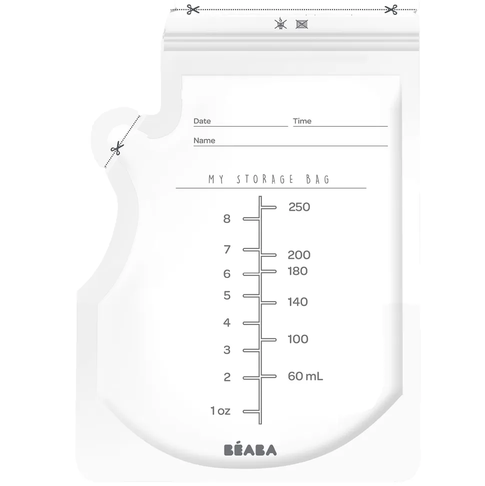 BÉABA Allaitement>Lot de 50 Sachets de Conservation pour Lait Maternel - 250 ml