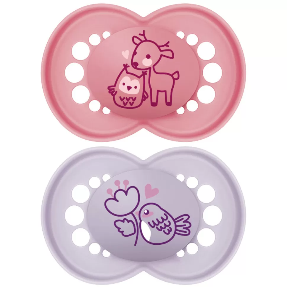 MAM Succion>Lot de 2 Sucettes Original Nature Faon et Oiseau - 6 Mois +