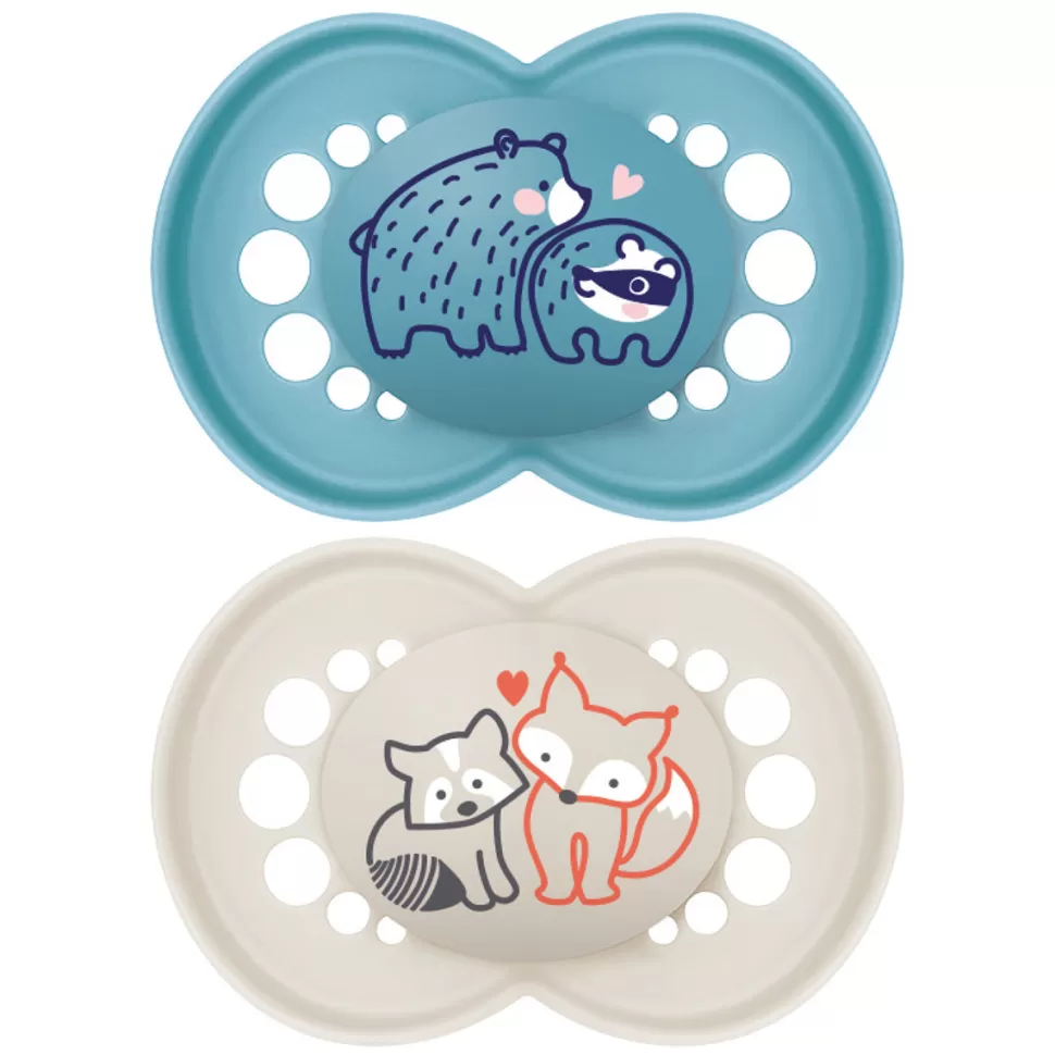 MAM Succion>Lot de 2 Sucettes Original Nature Ours et Renard - 6 Mois +