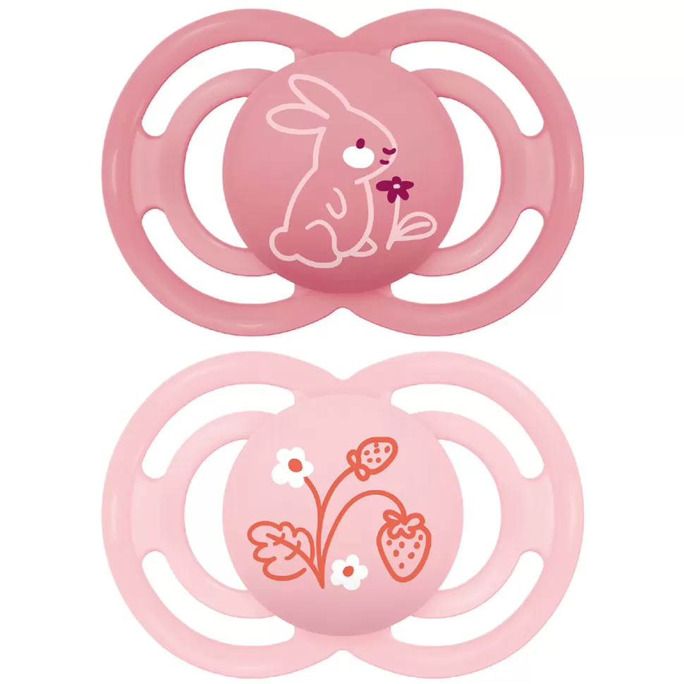 MAM Succion>Lot de 2 Sucettes Perfect Lapin et Fleurs - 18 Mois +