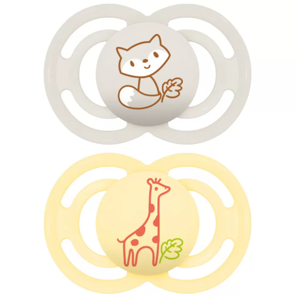 MAM Succion>Lot de 2 Sucettes Perfect Renard et Girafe - 18 Mois +