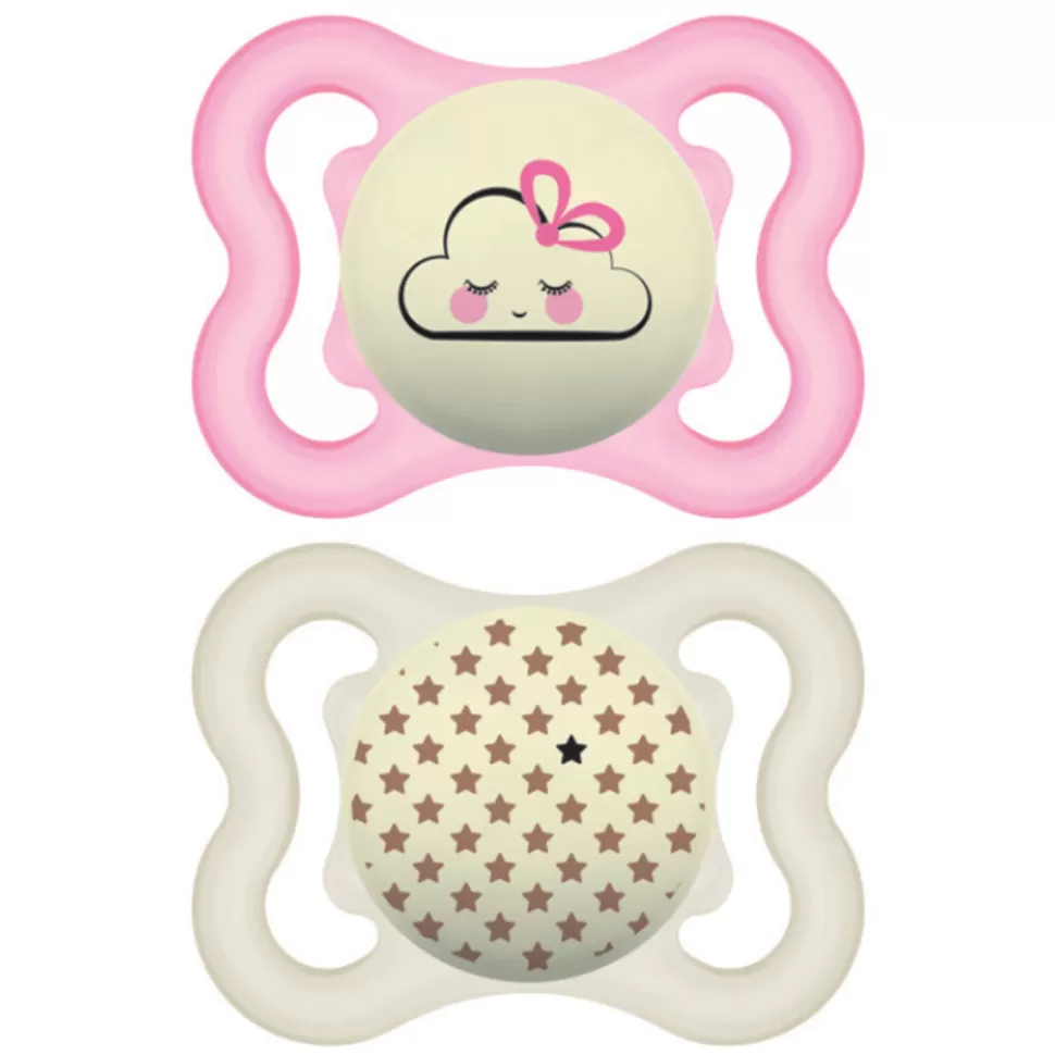 MAM Succion>Lot de 2 Sucettes Supreme Nuit Rose - 2/6 Mois