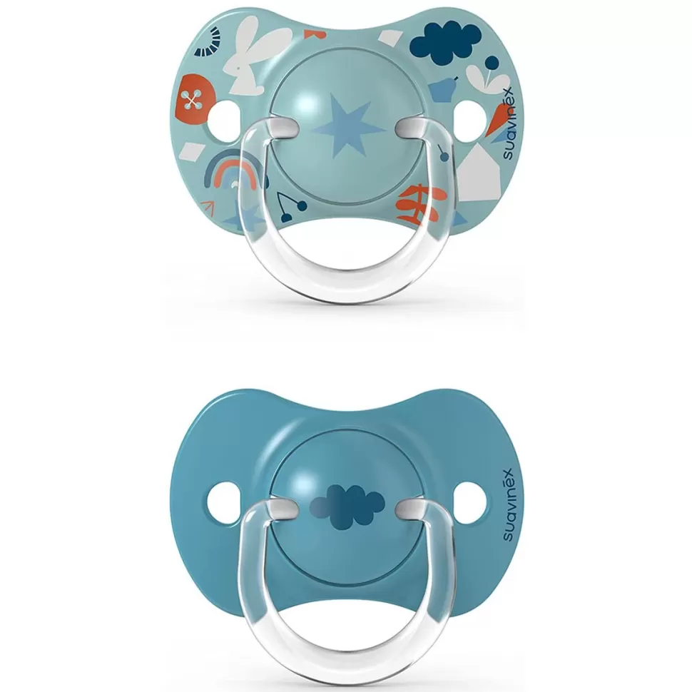 Suavinex Succion>Lot de 2 Sucettes Symétriques SX Pro Into the Forest Bleu - 6/18 Mois