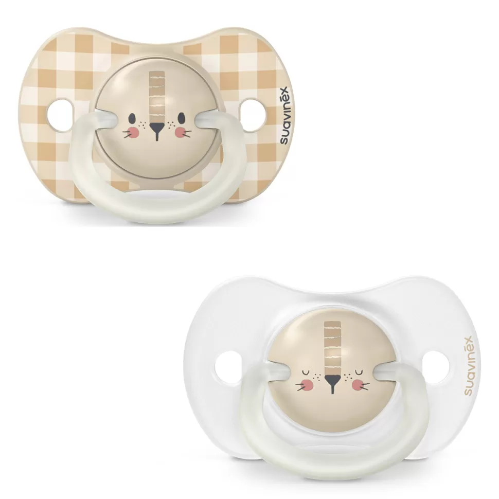 Suavinex Succion>Lot de 2 Sucettes Symétriques SX Pro Night & Day Lion - 6/18 Mois