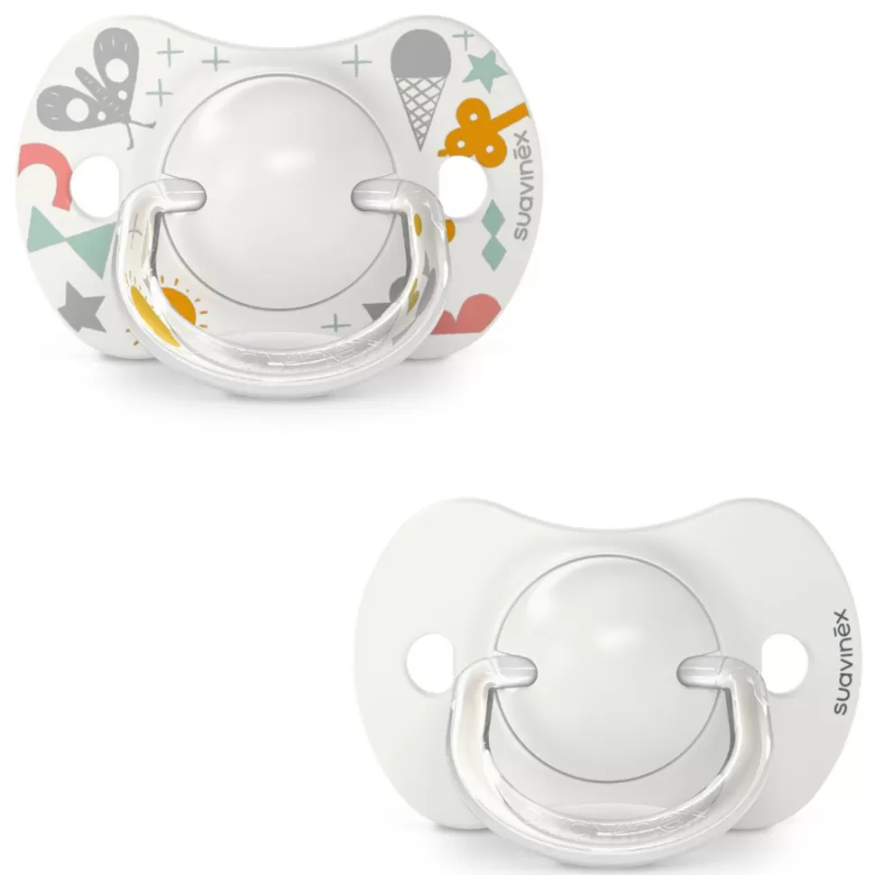 Suavinex Succion>Lot de 2 Sucettes Symétriques SX Pro Walk In The Park Gris - 0/6 Mois