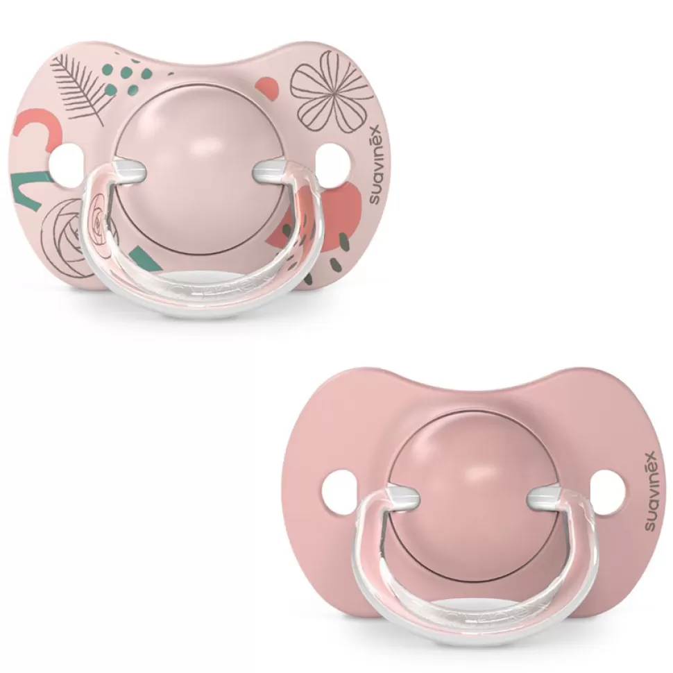 Suavinex Succion>Lot de 2 Sucettes Symétriques SX Pro Walk In The Park Nude - 6/18 Mois