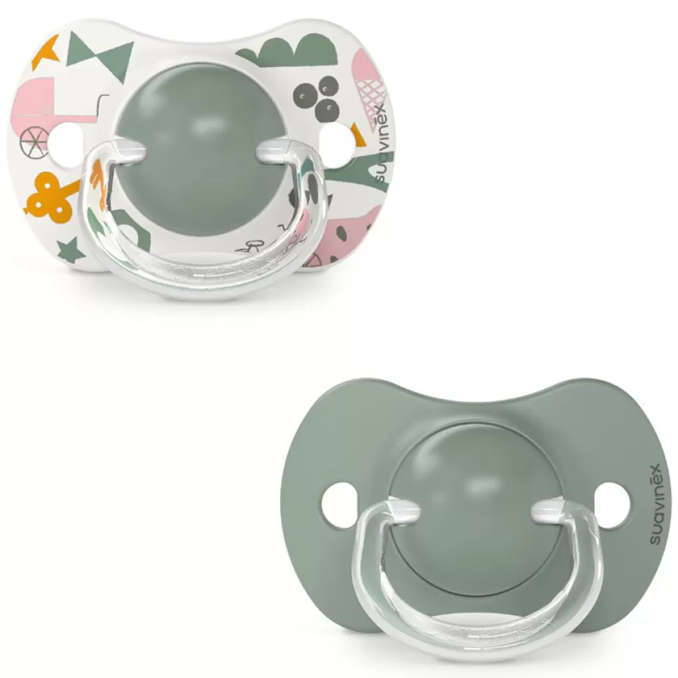 Suavinex Succion>Lot de 2 Sucettes Symétriques SX Pro Walk In The Park Vert - 18 Mois +