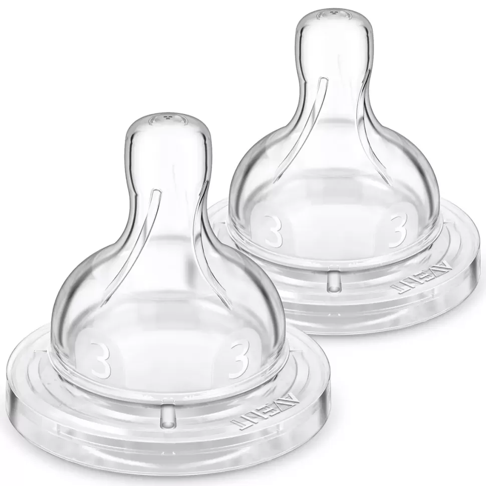 Philips Avent Biberonnerie>Lot de 2 Tétines Anti-colic 3 Trous - Débit Moyen