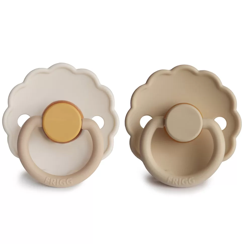 Frigg Succion>Lot de 2 Tétines Daisy Bloom Caoutchouc Chamomille & Croissant - 0/6 Mois