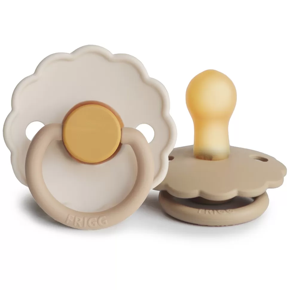 Frigg Succion>Lot de 2 Tétines Daisy Bloom Caoutchouc Chamomille & Croissant - 0/6 Mois