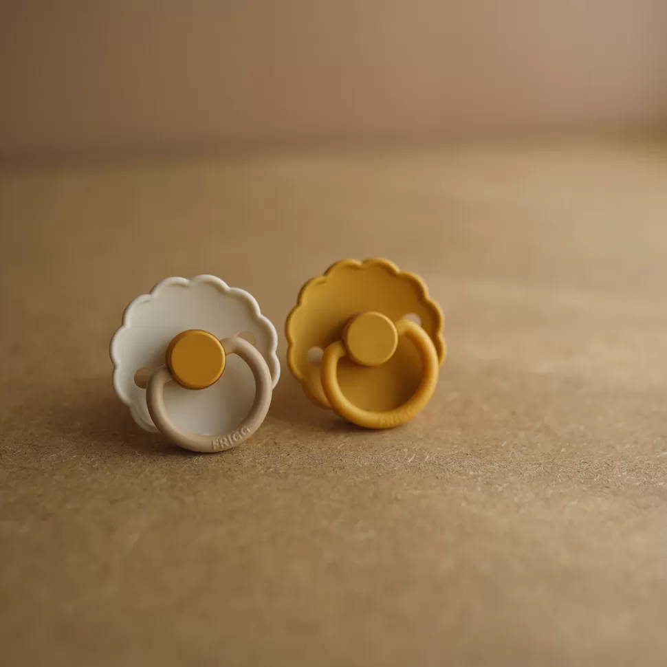 Frigg Succion>Lot de 2 Tétines Daisy Bloom Caoutchouc Chamomille & Honey Gold - 6/18 Mois