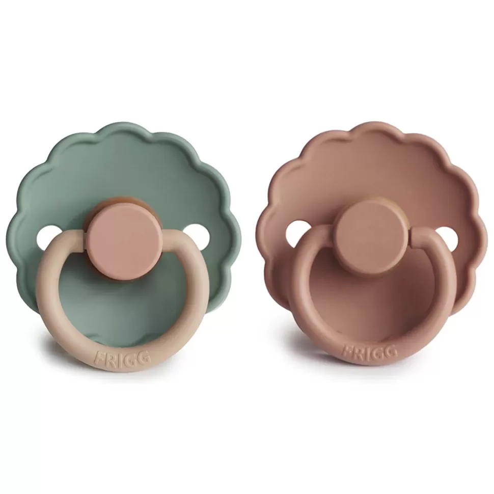 Frigg Succion>Lot de 2 Tétines Daisy Bloom Caoutchouc Rose Gold & Willow - 0/6 Mois