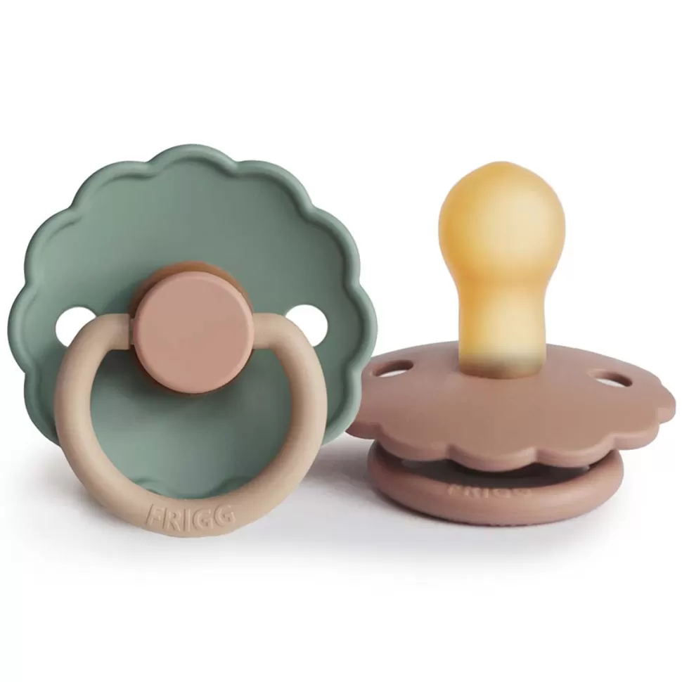 Frigg Succion>Lot de 2 Tétines Daisy Bloom Caoutchouc Rose Gold & Willow - 0/6 Mois