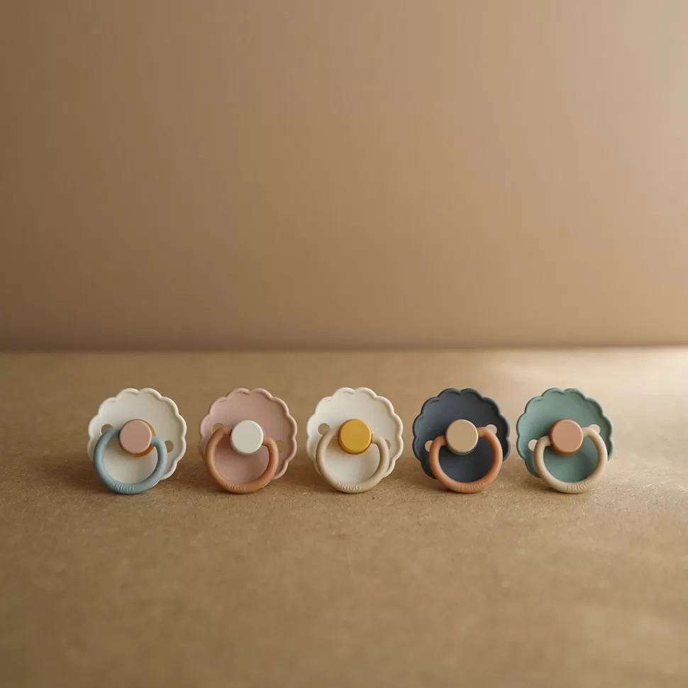Frigg Succion>Lot de 2 Tétines Daisy Bloom Caoutchouc Rose Gold & Willow - 0/6 Mois