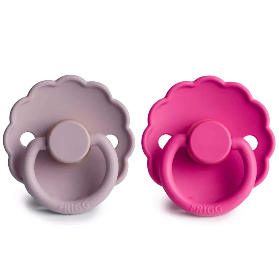 Frigg Succion>Lot de 2 Tétines Daisy Caoutchouc Soft Lilac & Fuchsia - 6/18 Mois