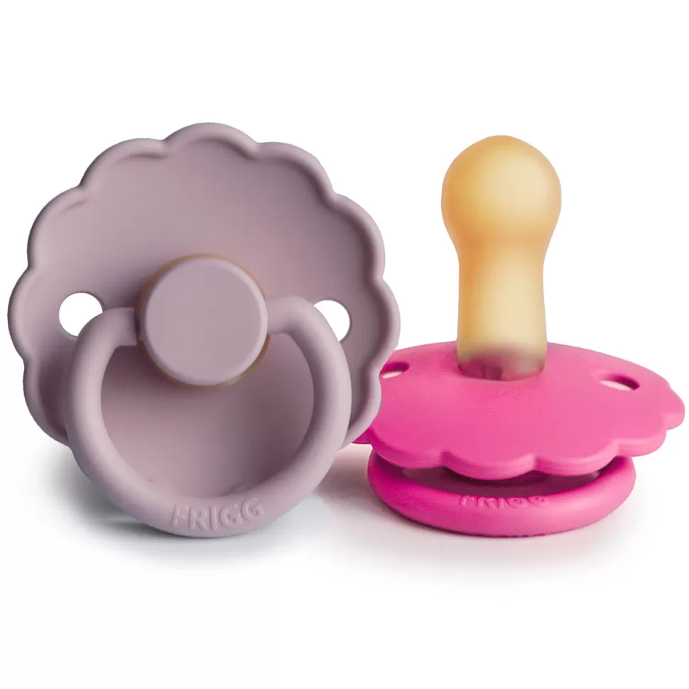 Frigg Succion>Lot de 2 Tétines Daisy Caoutchouc Soft Lilac & Fuchsia - 6/18 Mois