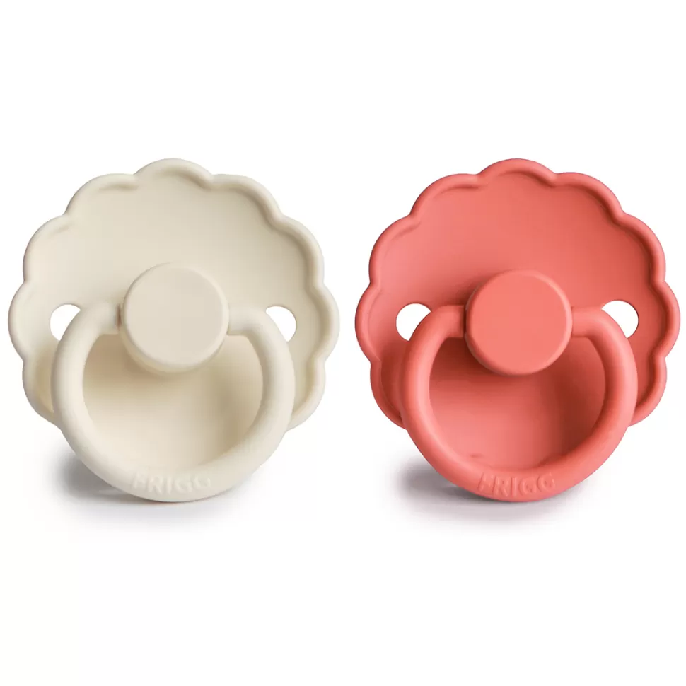 Frigg Succion>Lot de 2 Tétines Daisy Silicone Cream & Poppy - 6/18 Mois