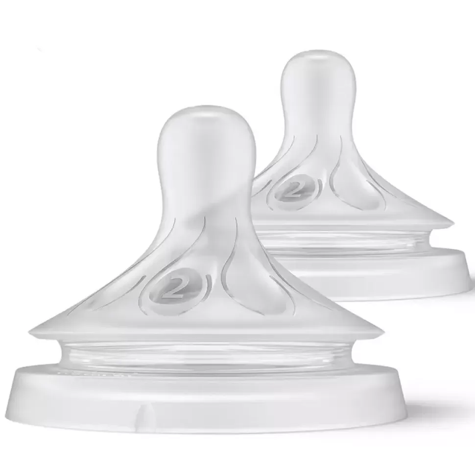 Philips Avent Biberonnerie>Lot de 2 Tétines Natural Response 2 Trous - Débit Nouveau-né