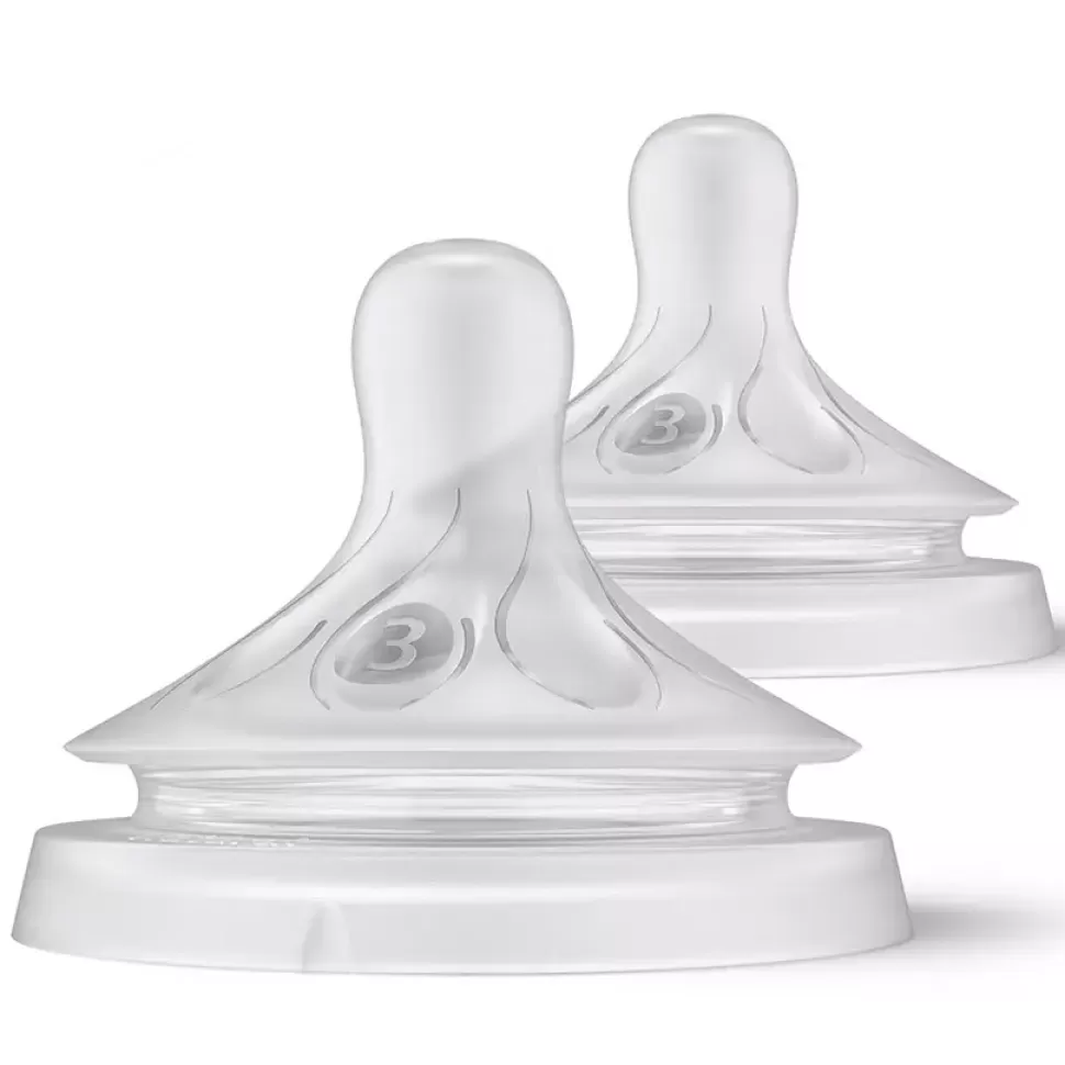 Philips Avent Biberonnerie>Lot de 2 Tétines Natural Response 3 Trous - Débit Nouveau-né