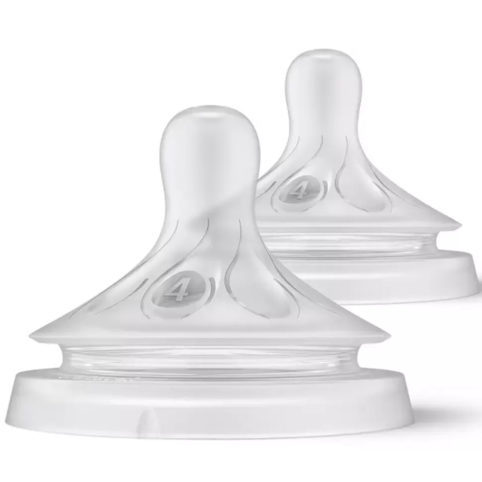 Philips Avent Biberonnerie>Lot de 2 Tétines Natural Response 4 Trous - Débit Rapide