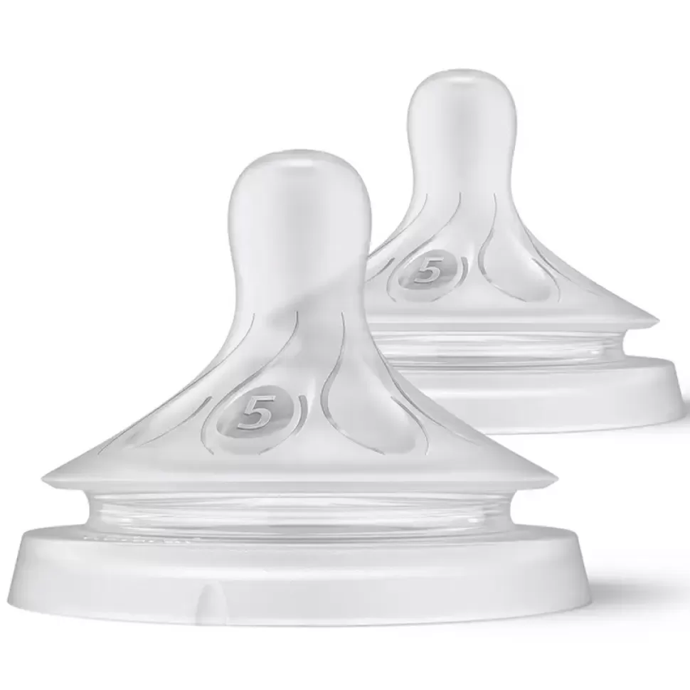 Philips Avent Biberonnerie>Lot de 2 Tétines Natural Response 5 Trous - Débit Rapide