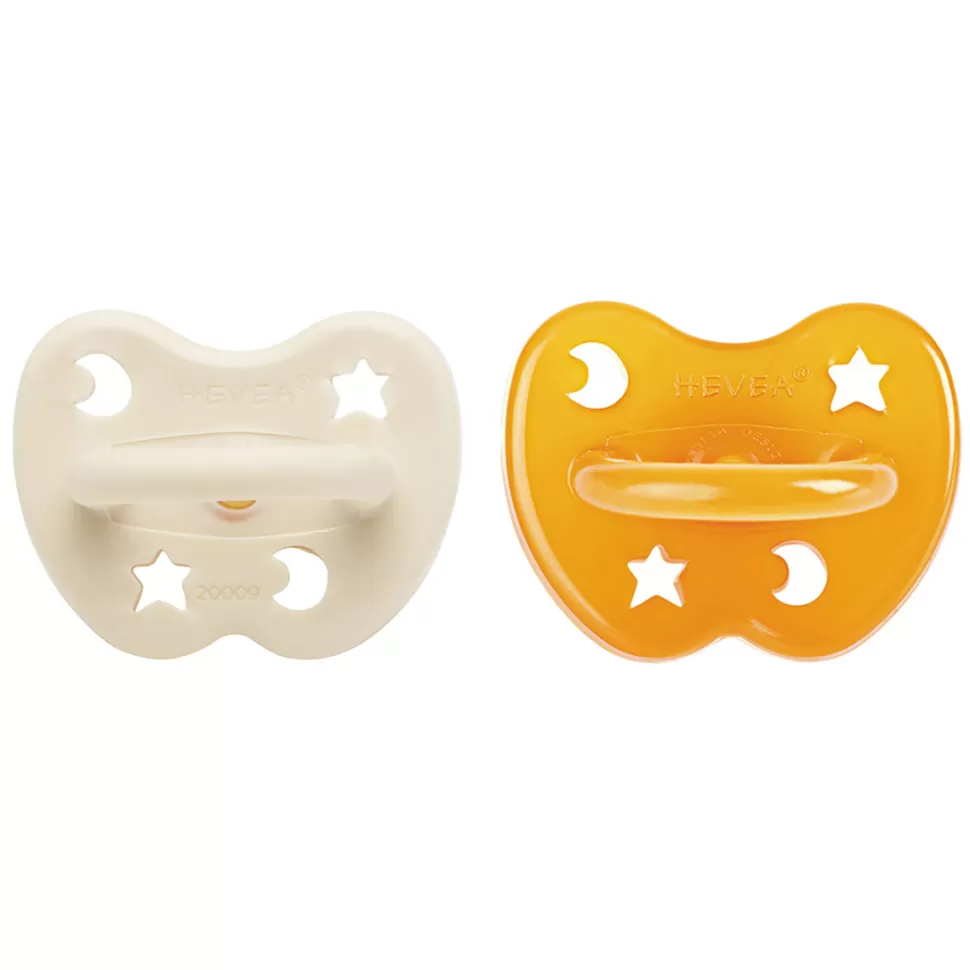 HEVEA Succion>Lot de 2 Tétines Physiologiques Milky White & Natural - 3/36 Mois