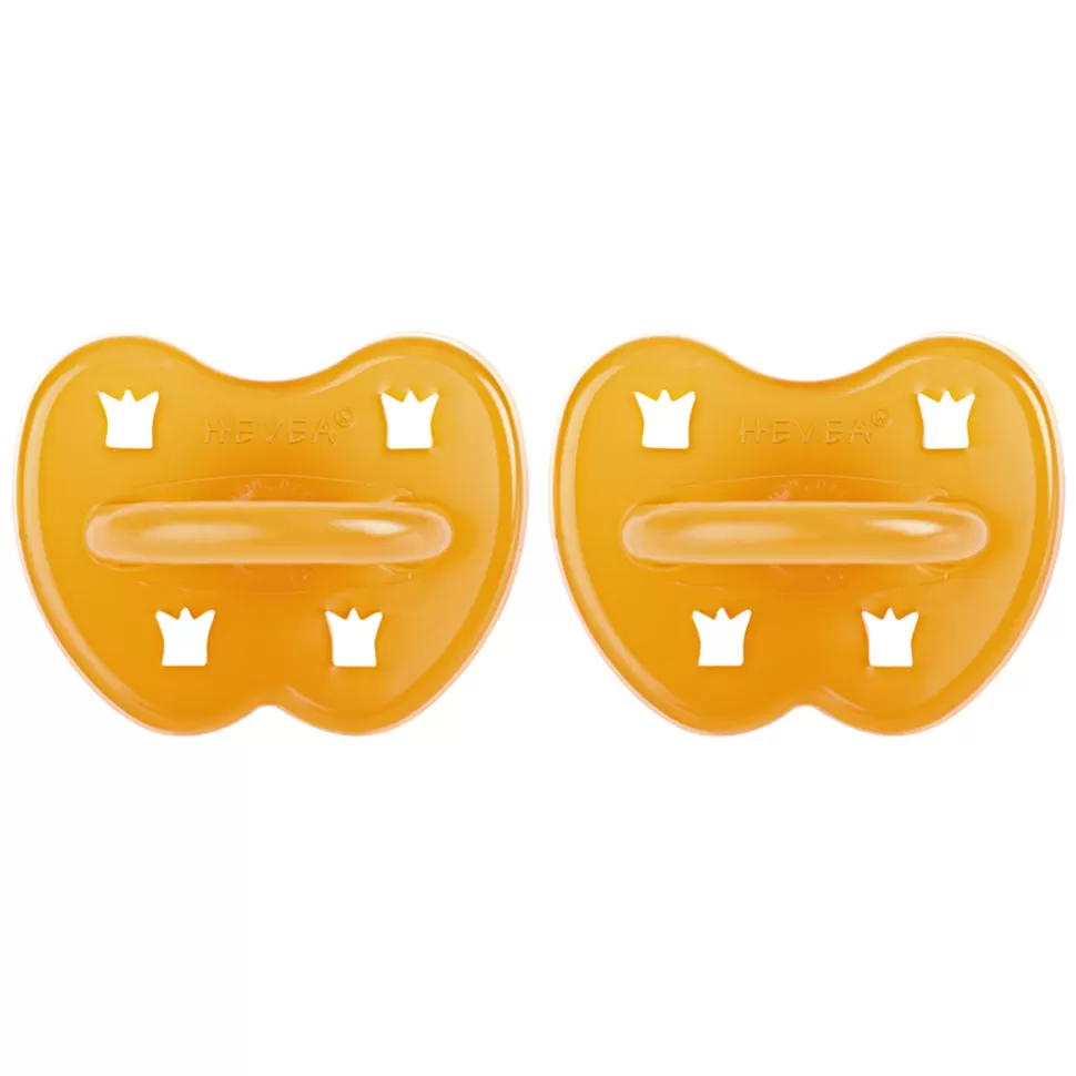 HEVEA Succion>Lot de 2 Tétines Ronde Couronnes Natural - 3/36 Mois