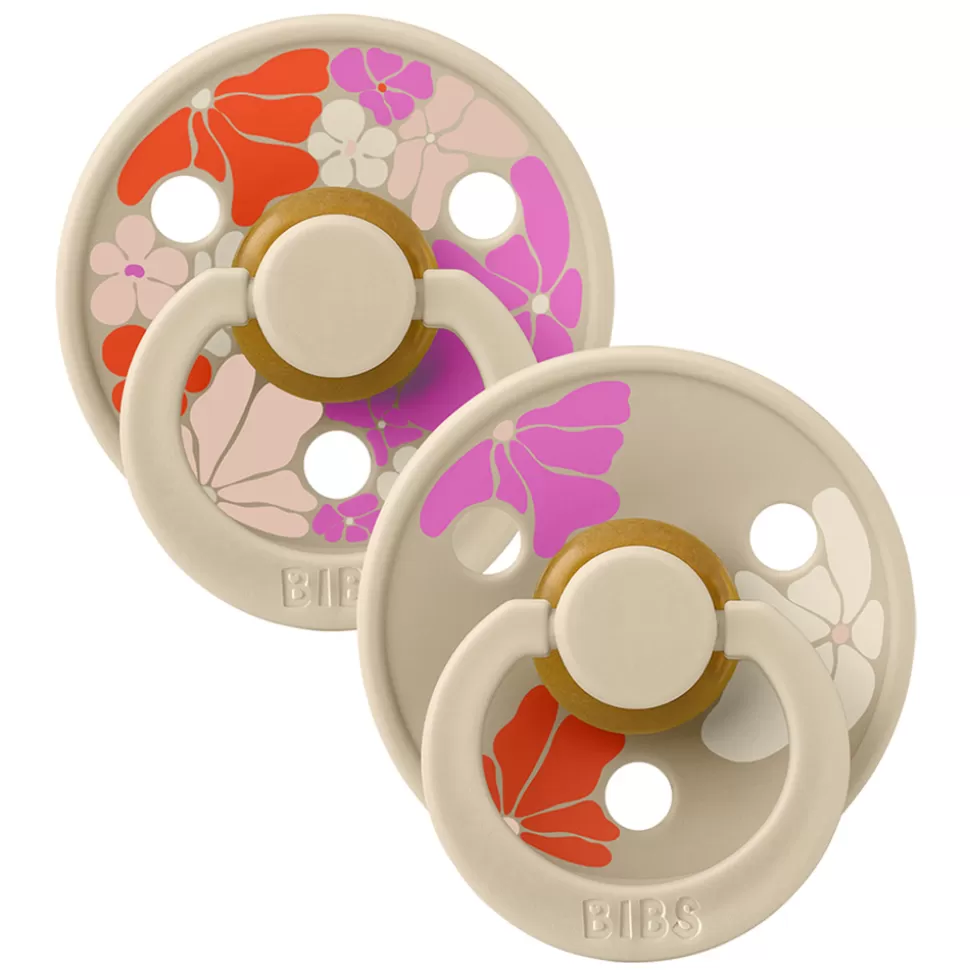 Bibs Succion>Lot de 2 Tétines Rondes Studio Morning Bloom Vanilla - 0/6 Mois