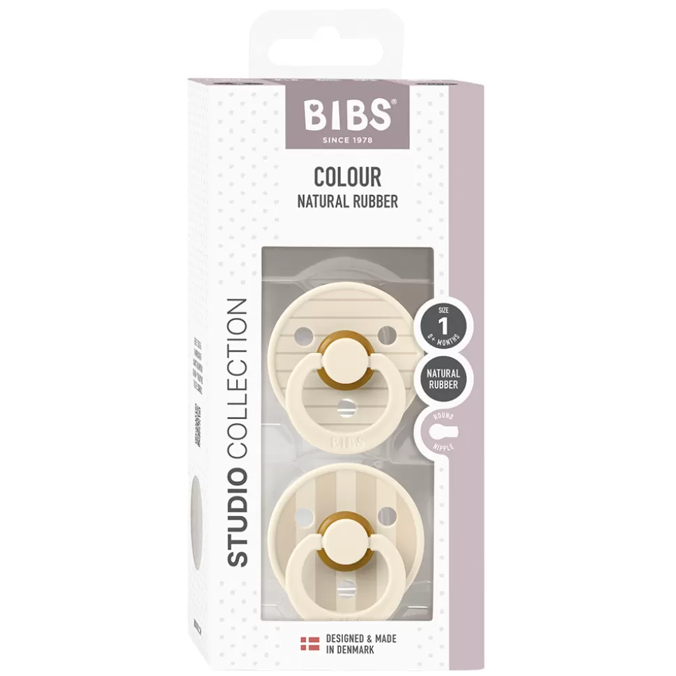 Bibs Succion>Lot de 2 Tétines Rondes Studio Pin Ivory Vanilla Mix - 0/6 Mois