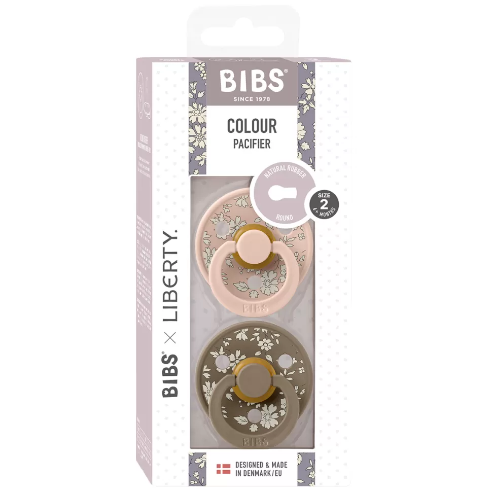 Bibs Succion>Lot de 2 Tétines Rondes x Liberty Capel Blush Mix - 6/18 Mois