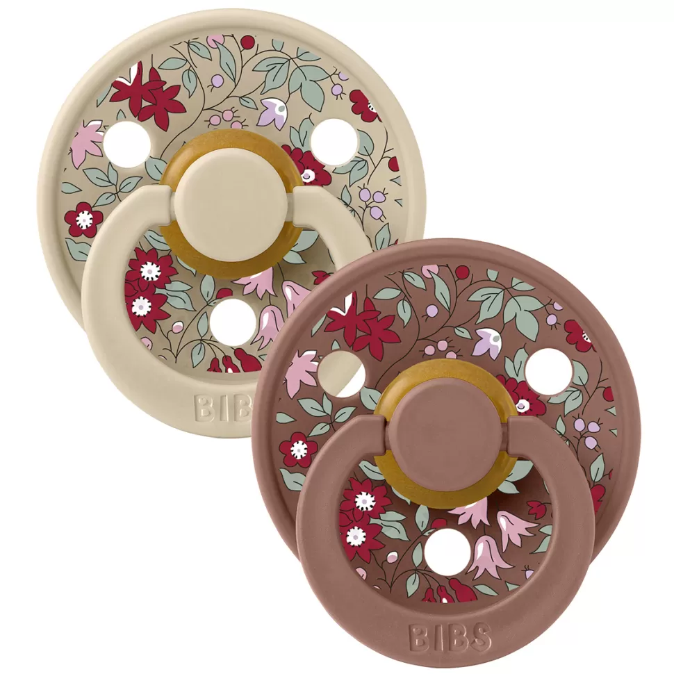 Bibs Succion>Lot de 2 Tétines Rondes x Liberty Woodchuck Mix - 0/6 Mois