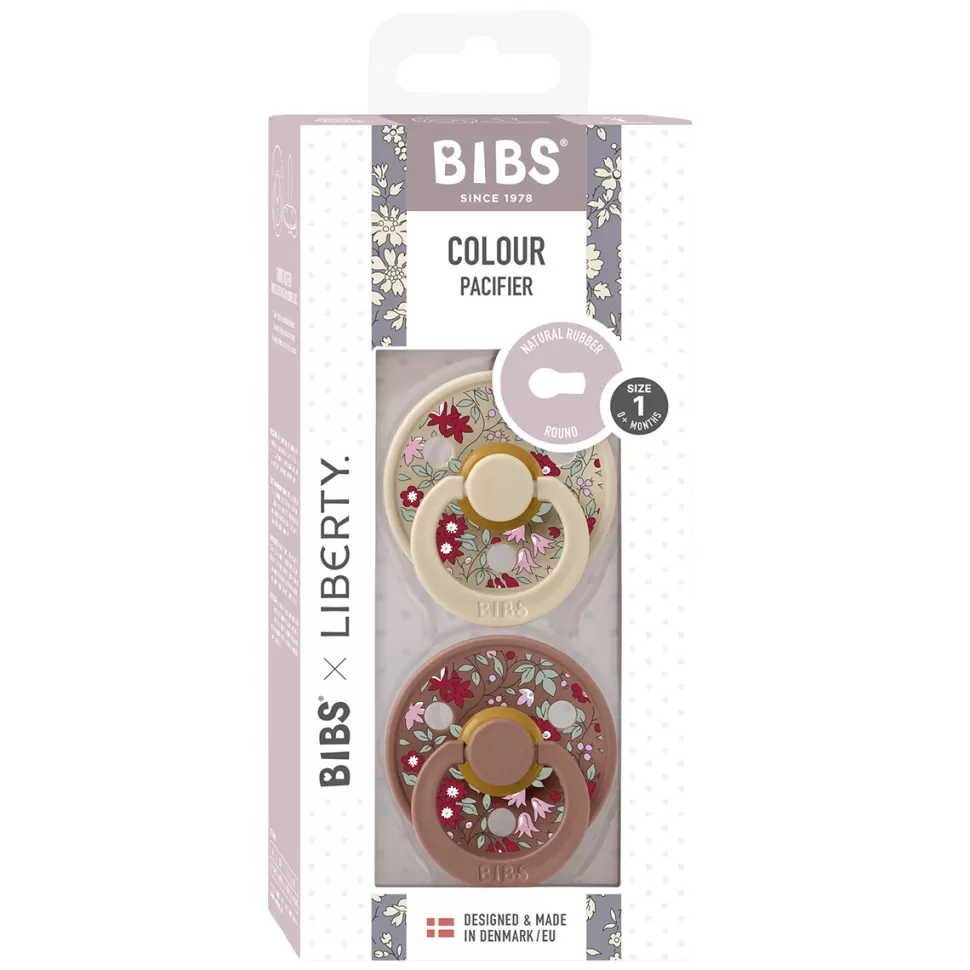Bibs Succion>Lot de 2 Tétines Rondes x Liberty Woodchuck Mix - 0/6 Mois