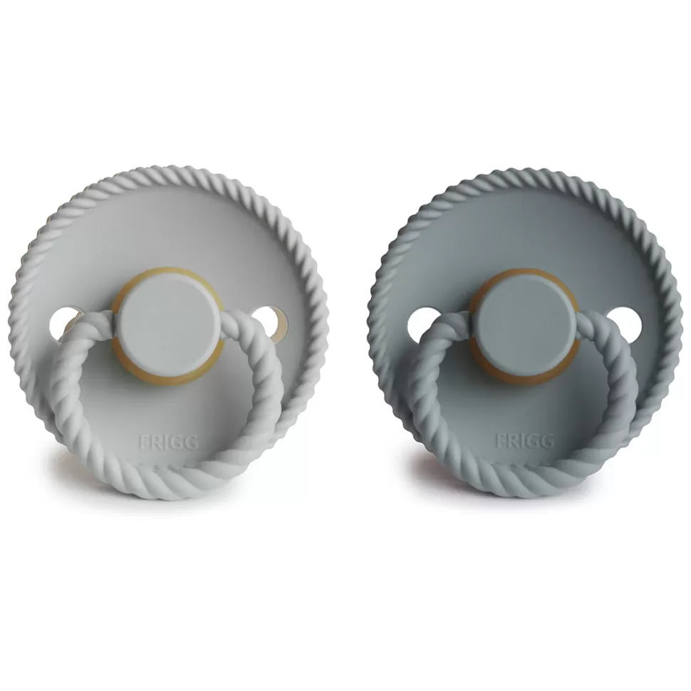 Frigg Succion>Lot de 2 Tétines Rope Caoutchouc French Gray & Silver Gray - 0/6 Mois