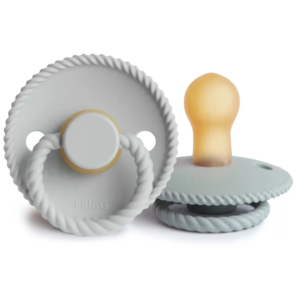 Frigg Succion>Lot de 2 Tétines Rope Caoutchouc French Gray & Silver Gray - 0/6 Mois