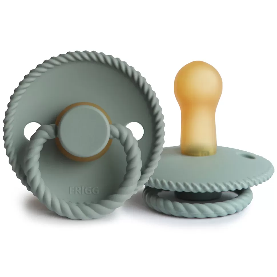Frigg Succion>Lot de 2 Tétines Rope Caoutchouc Sage & Vintage Green - 6/18 Mois