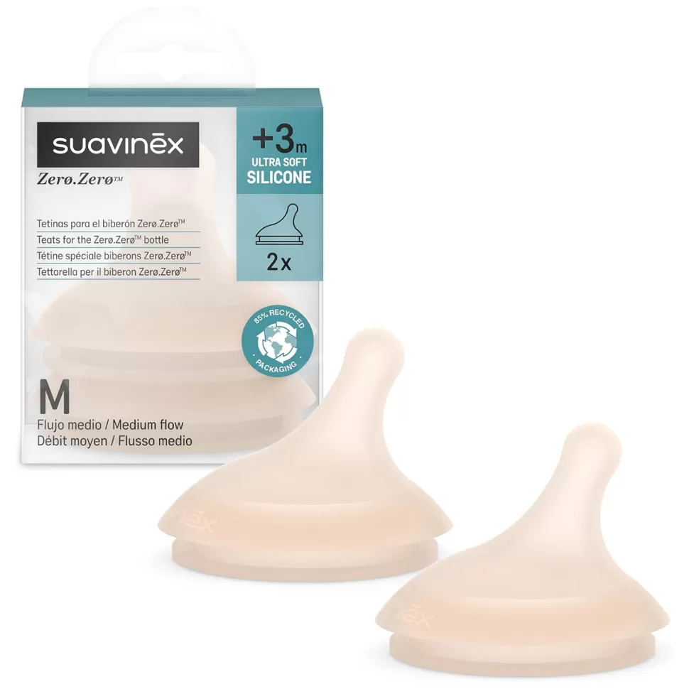 Suavinex Biberonnerie>Lot de 2 Tétines Zerø.Zerø 1 Trou - Débit Moyen