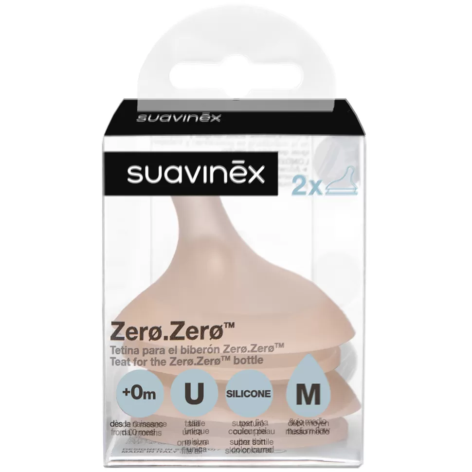 Suavinex Biberonnerie>Lot de 2 Tétines Zerø.Zerø 1 Trou Fair - Débit Moyen