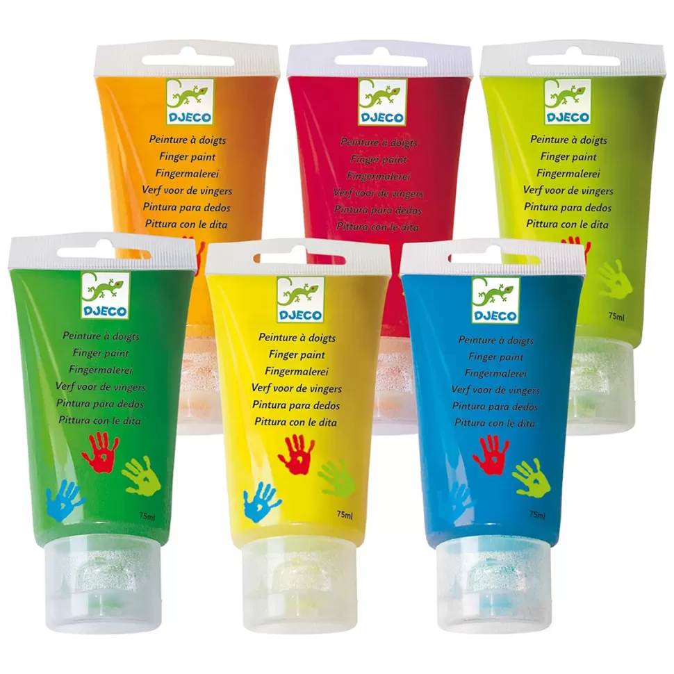 Djeco Loisirs Créatifs>Lot de 6 Tubes de Peinture à Doigts