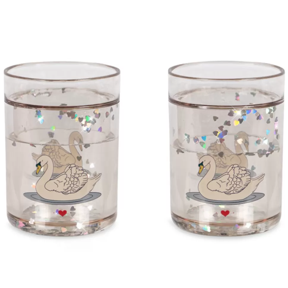 Konges Sløjd Repas>Lot de 2 Verres Magiques Swan Off White - 180 ml