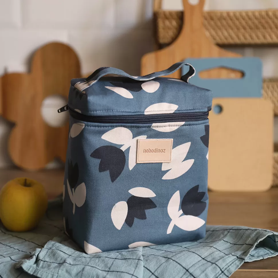 Nobodinoz Repas>Lunchbag Isotherme Hyde Park - Blue Black Tulips