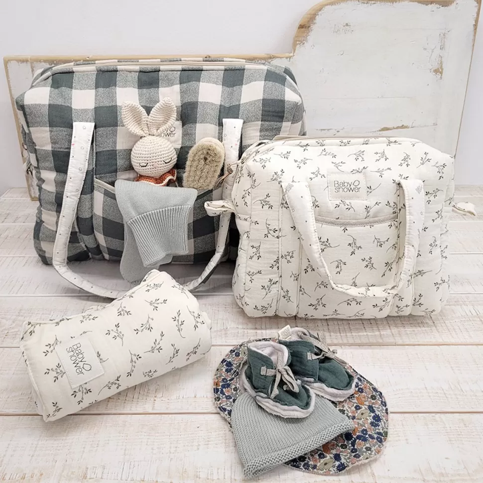 Babyshower Matelas Et Housse À Langer>Matelas à Langer Nomade Knot - Olive Bloom